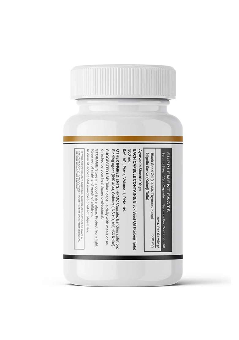 Inlife Black Seed Oil Supplement | Kalonji Oil Capsules | 500Mg | Veg. Capsules - Indya