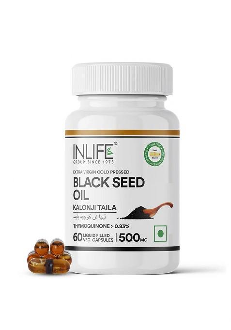 Inlife Black Seed Oil Supplement | Kalonji Oil Capsules | 500Mg | Veg. Capsules