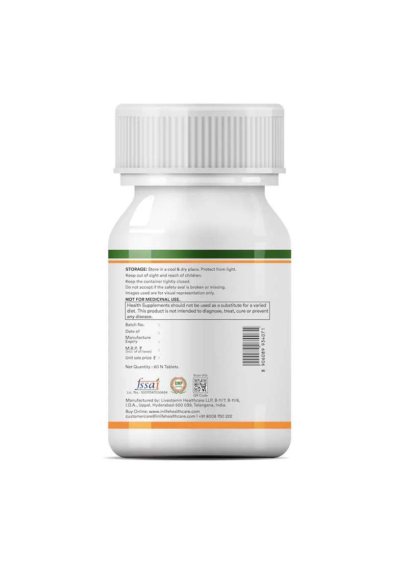 Inlife Bonelife Plus Formula | Calcium Citrate Malate, Magnesium, Zinc, Folic Acid, Vitamin D2, K2 & B12 | Supports Bone & Nutritional Health Tablets - Indya