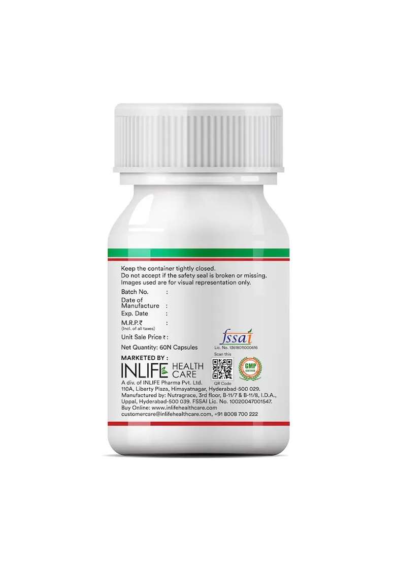 Inlife Castor Oil Supplement | 500Mg | Veg. Capsules - Indya