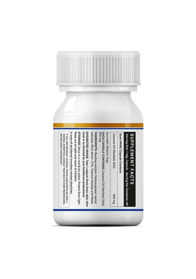 Inlife Coconut Oil Supplement | 500Mg | Veg. Capsules - Indya