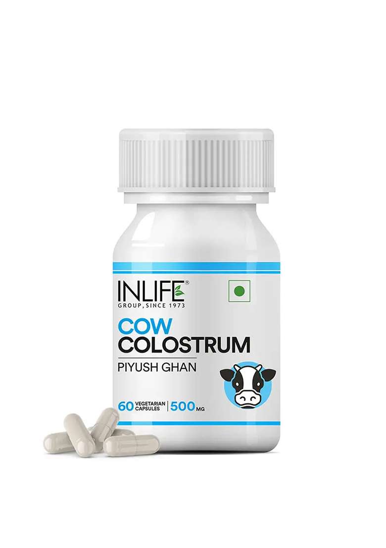 Inlife Cow Colostrum Supplement, 500Mg | Veg. Capsules - Indya
