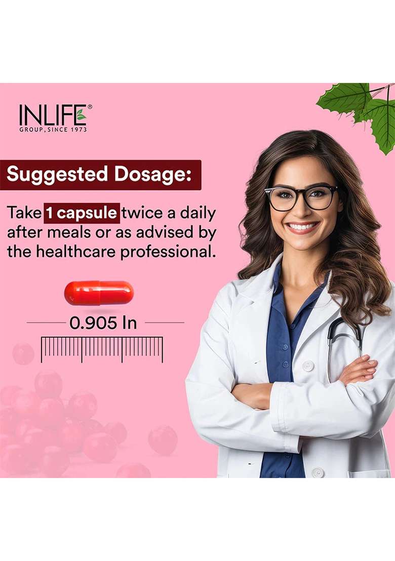 Inlife Cranberry 400Mg D-Mannose 400Mg | Hibiscus 200Mg Veg. Capsules - Indya