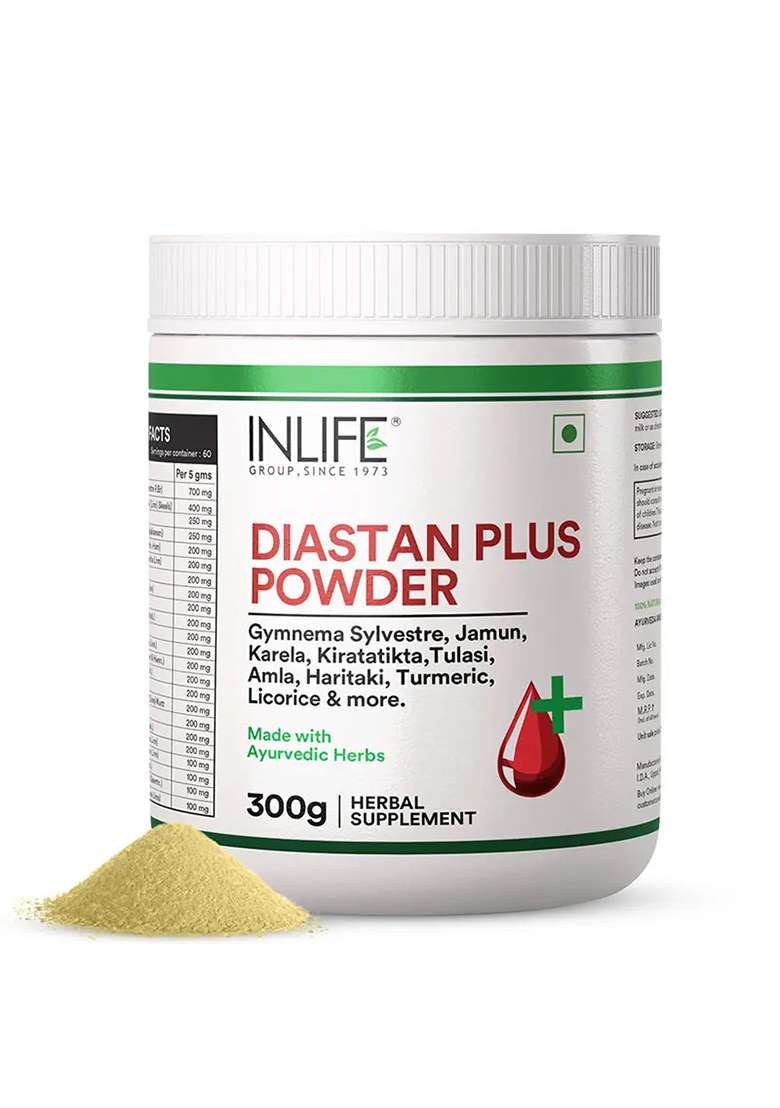 Inlife Diastan Plus Powder Ayurvedic Herbal Supplement | 300 Grams - Indya