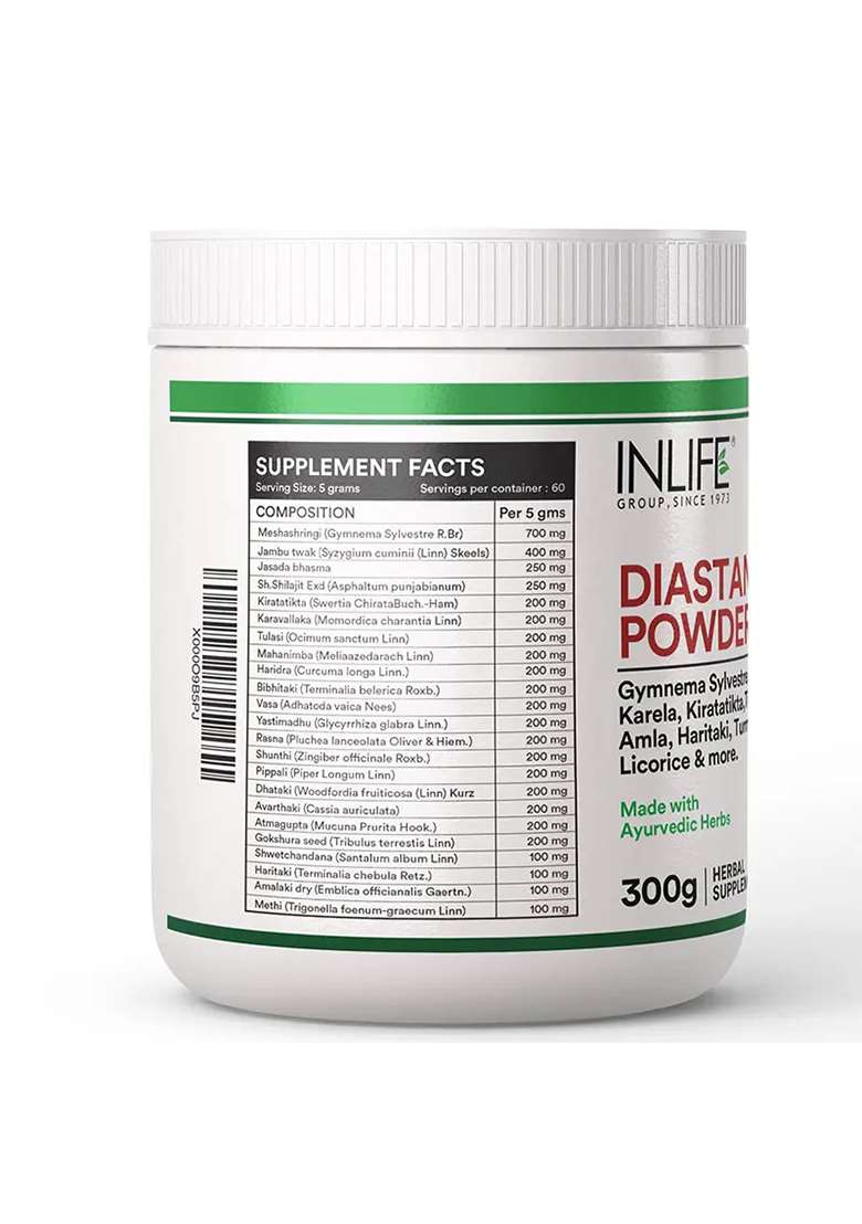 Inlife Diastan Plus Powder Ayurvedic Herbal Supplement | 300 Grams - Indya