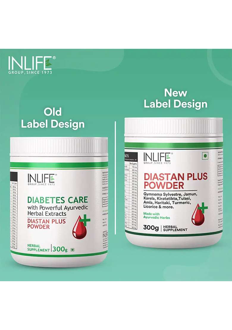 Inlife Diastan Plus Powder Ayurvedic Herbal Supplement | 300 Grams - Indya