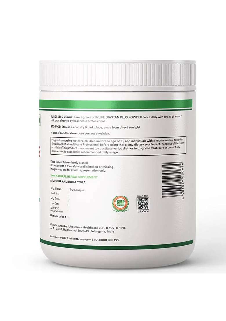 Inlife Diastan Plus Powder Ayurvedic Herbal Supplement | 300 Grams - Indya
