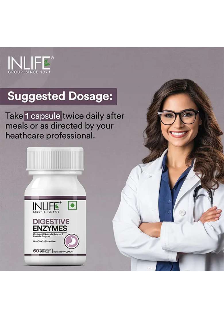 Inlife Digestive Enzymes Supplement | Veg. Capsules - Indya