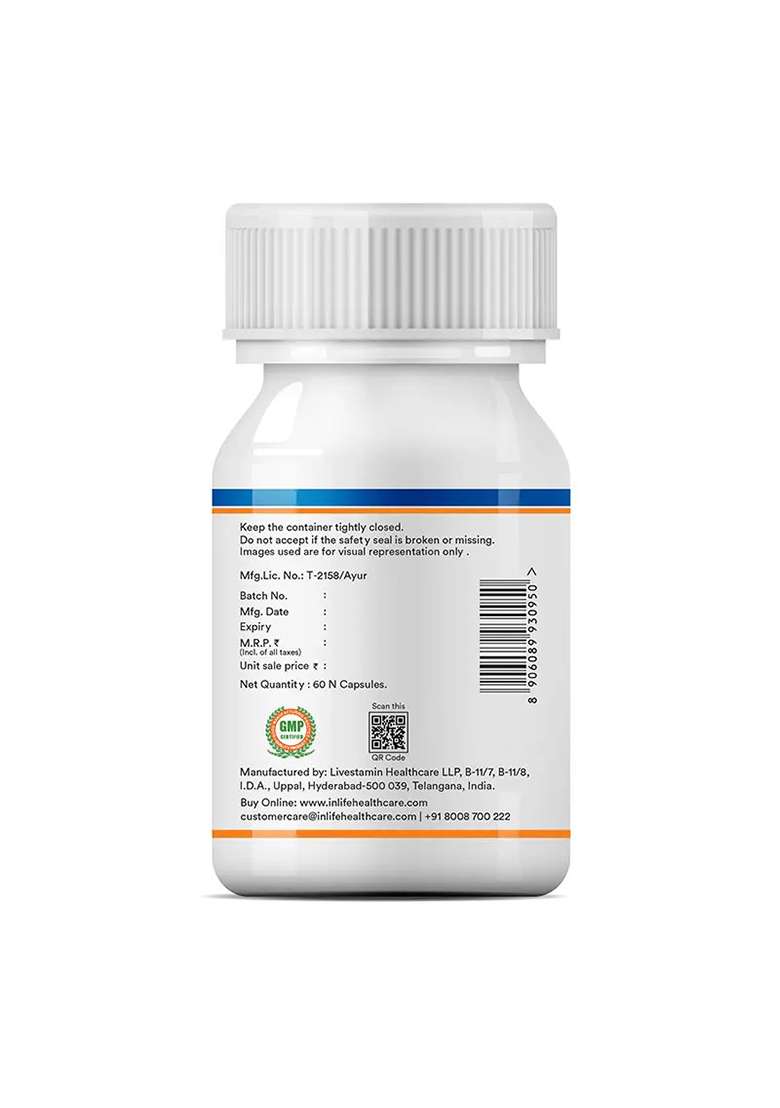 Inlife Energy Booster Supplement | 500Mg | Veg. Capsules - Indya