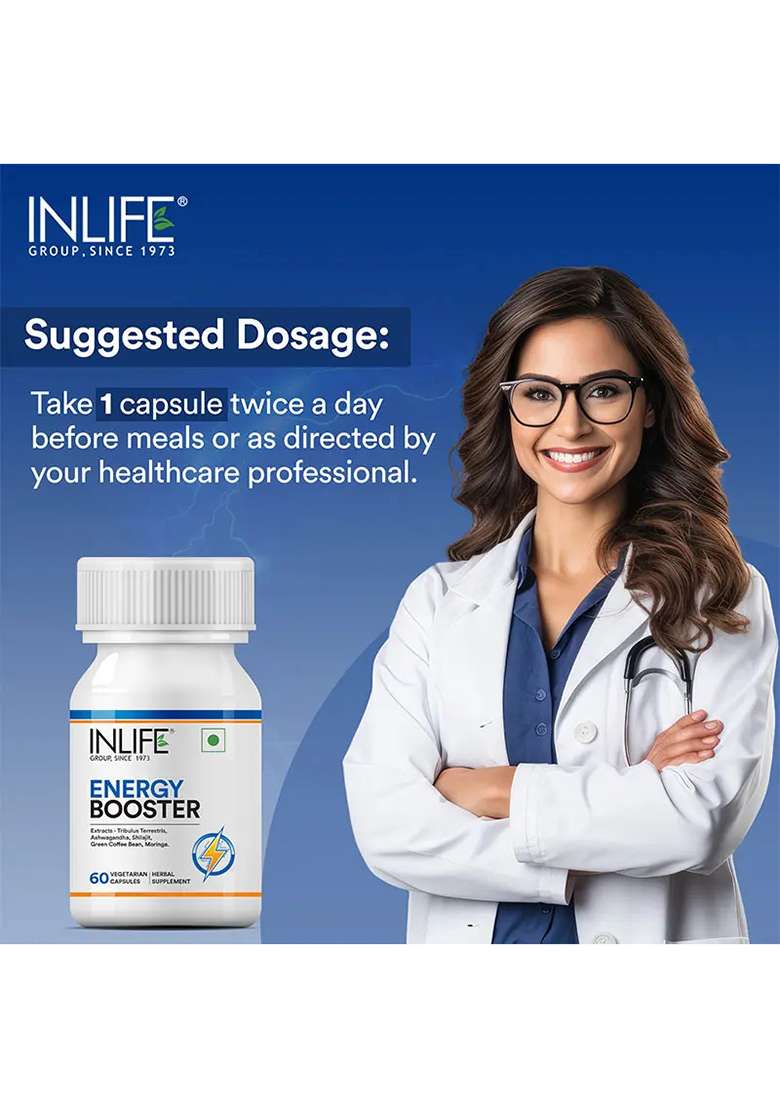 Inlife Energy Booster Supplement | 500Mg | Veg. Capsules - Indya