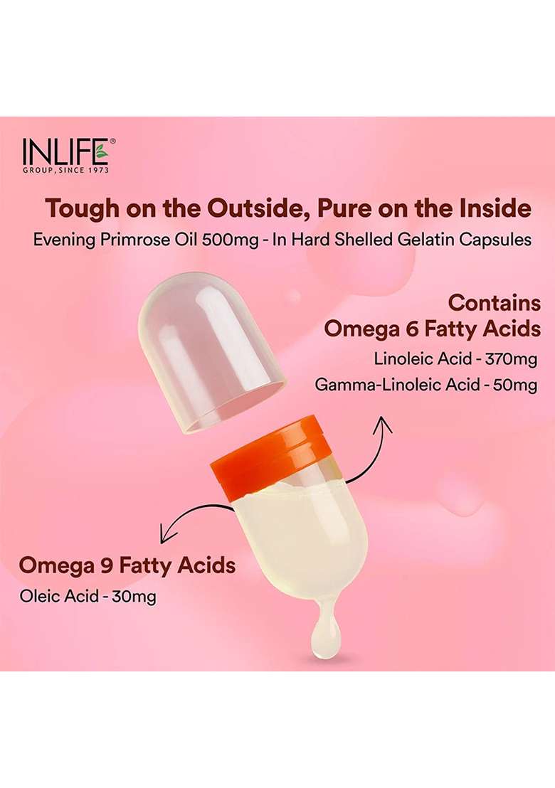 Inlife Evening Primrose Oil Supplement, 500Mg Capsules - Indya