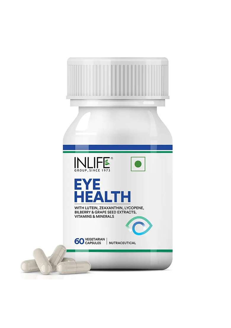 Inlife Eye Health Supplement With Bilberry, Zeaxanthin | Veg. Capsules - Indya
