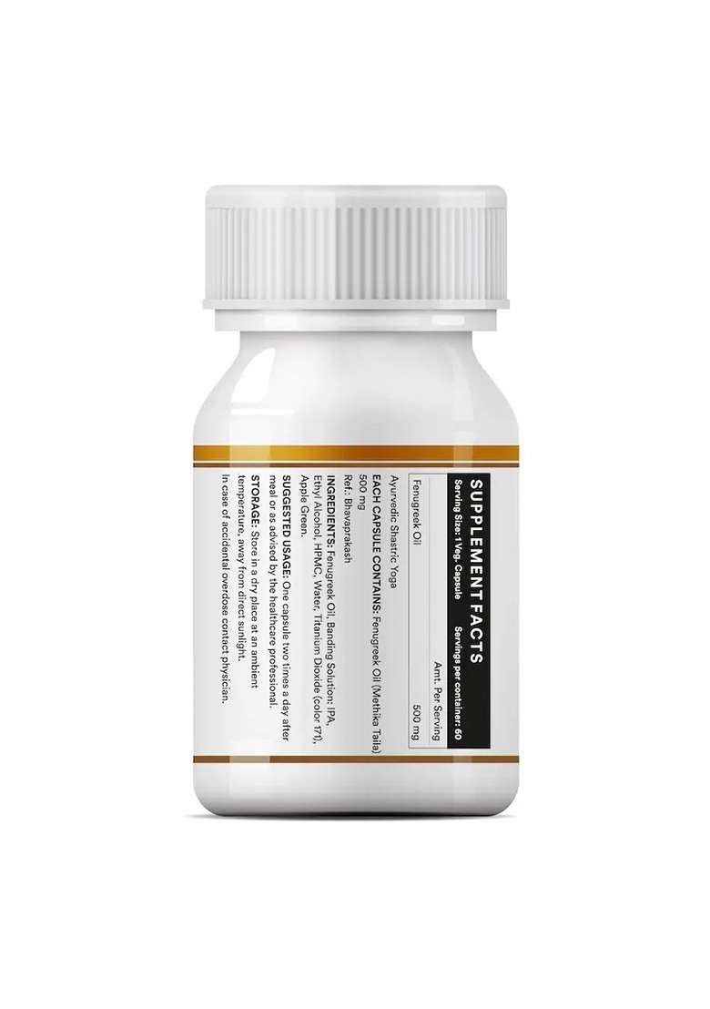 Inlife Fenugreek Oil Supplement | 500Mg | Veg. Capsules - Indya