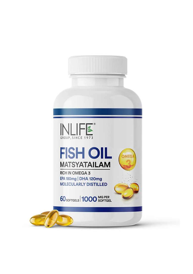 Inlife Fish Oil Capsules Omega 3 Supplement | 1000Mg Softgels - Indya