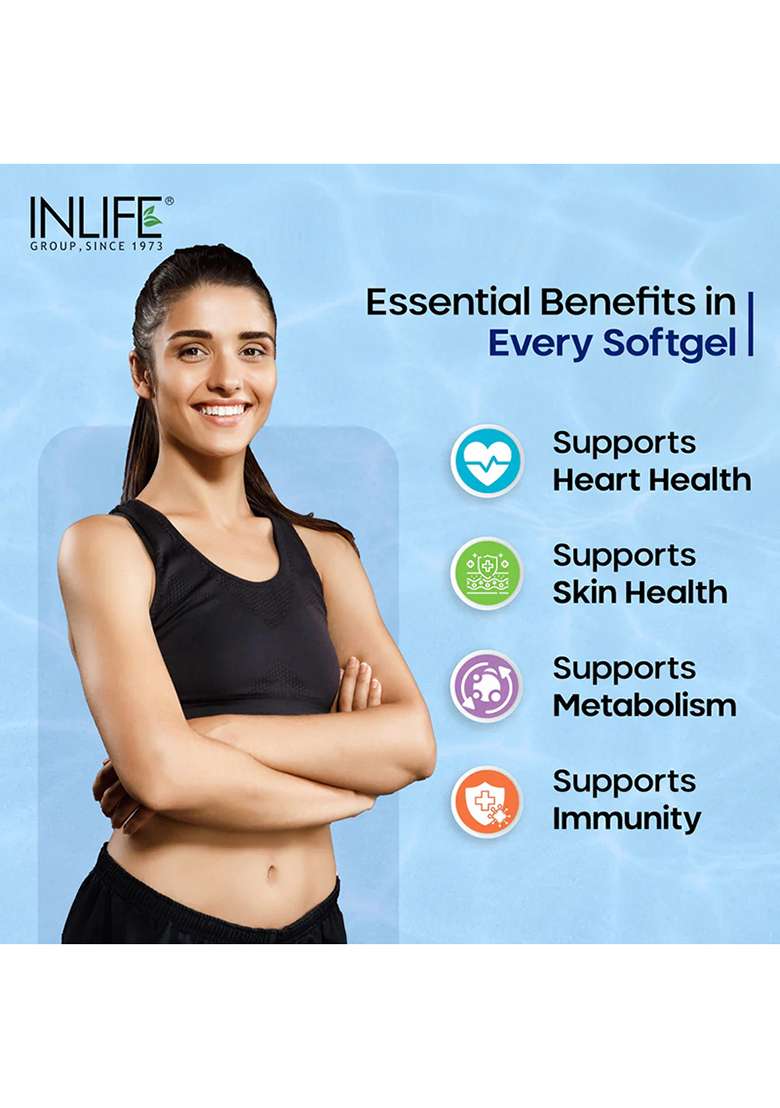 Inlife Fish Oil Capsules Omega 3 Supplement | 1000Mg Softgels - Indya