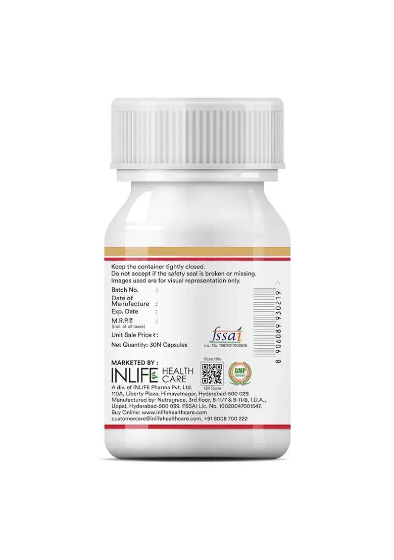 Inlife Fish Oil With Coq10 Supplement | Liquid Filled Capsules - Indya