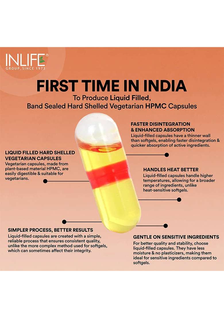 Inlife Flaxseed Oil Omega 3, 6, 9 Fatty Acids Supplement | 500Mg | Veg. Capsules - Indya