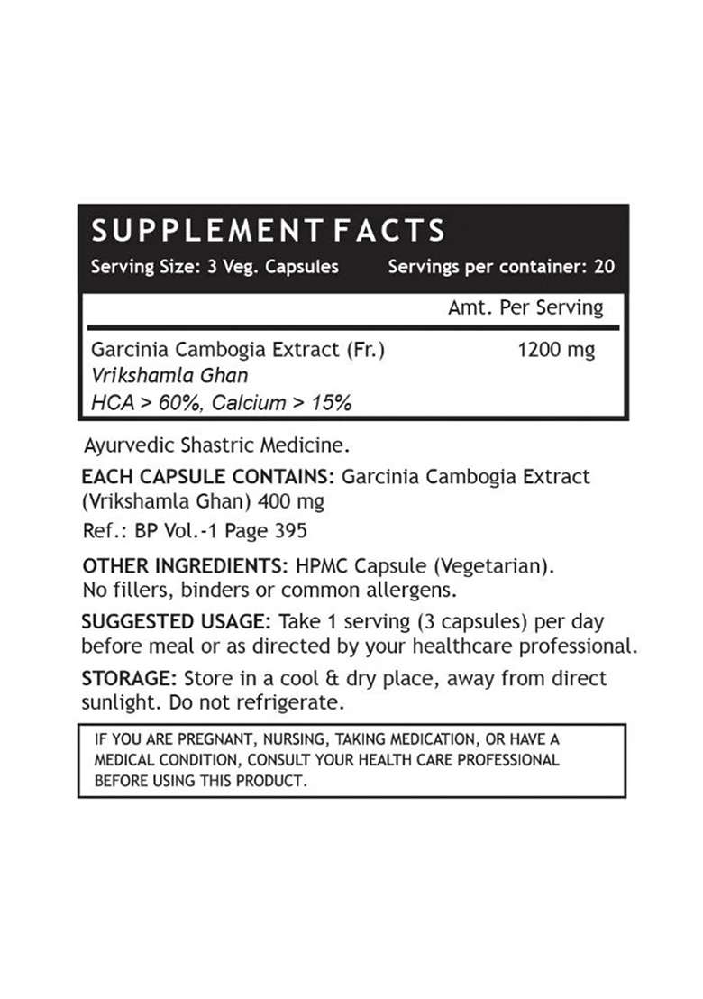 Inlife Garcinia Cambogia Extract Supplement | 1200Mg Capsules - Indya