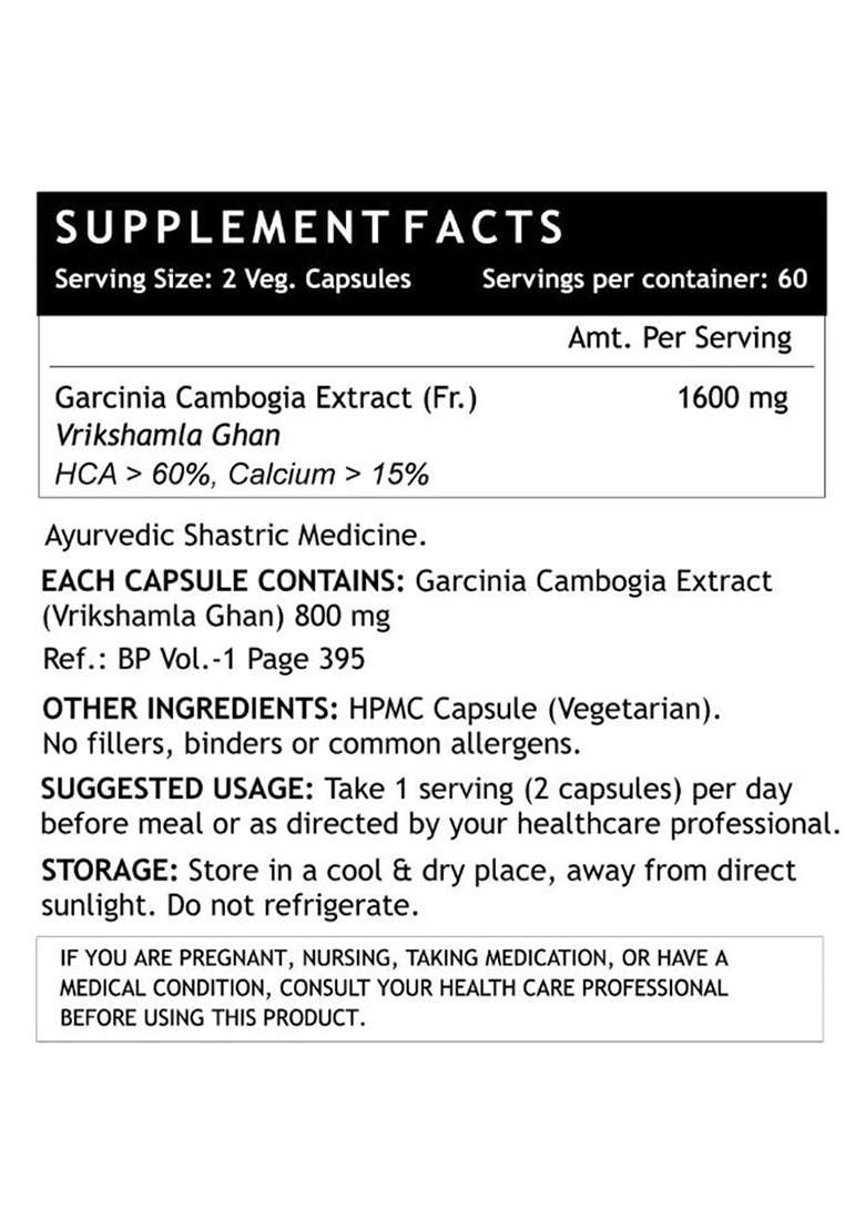 Inlife Garcinia Cambogia Extract Supplement | 1600Mg Capsules - Indya