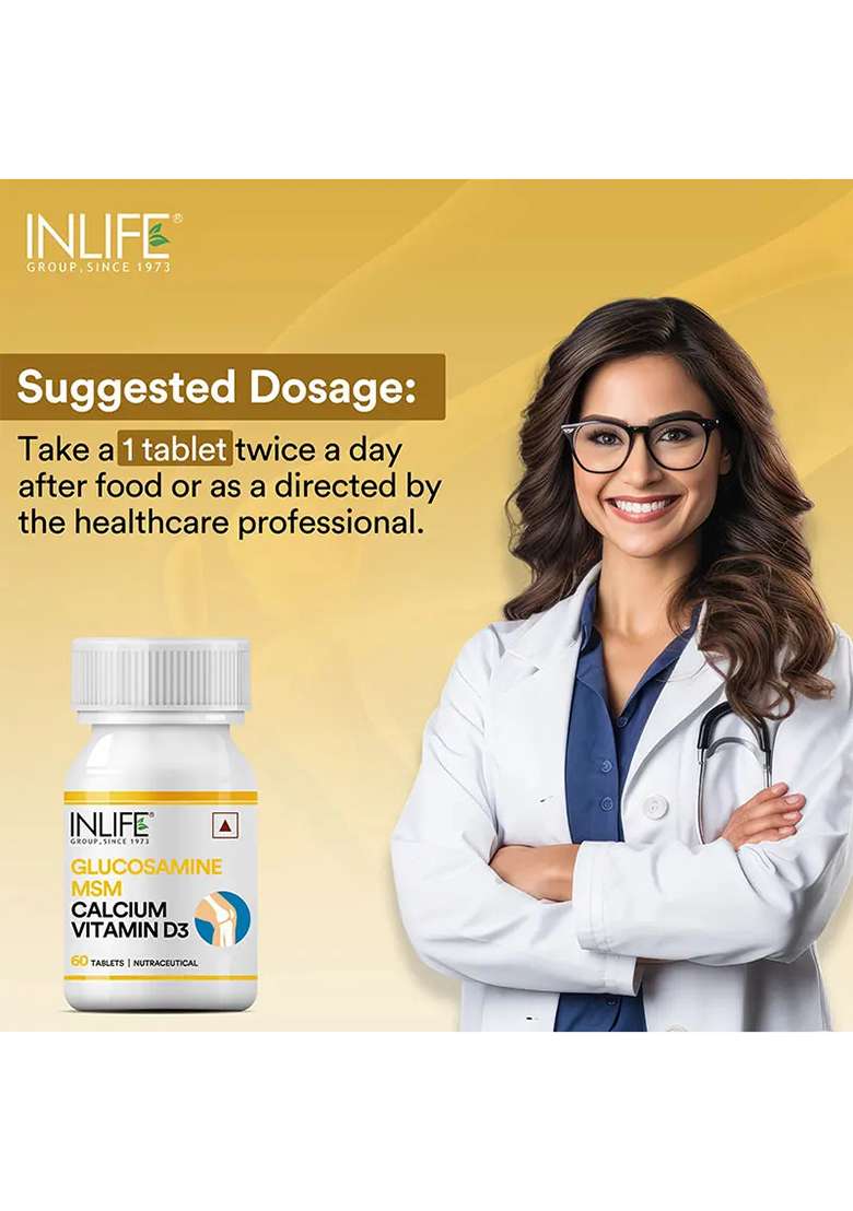 Inlife Glucosamine Msm Calcium Vitamin D3 Supplement | Tablets - Indya