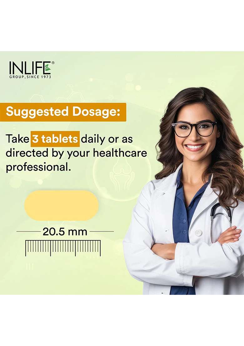 Inlife Glucosamine Msm Chondroitin & Collagen Tablets With Hyaluronic Acid, Calcium & Vitamin D3 | Tablets - Indya