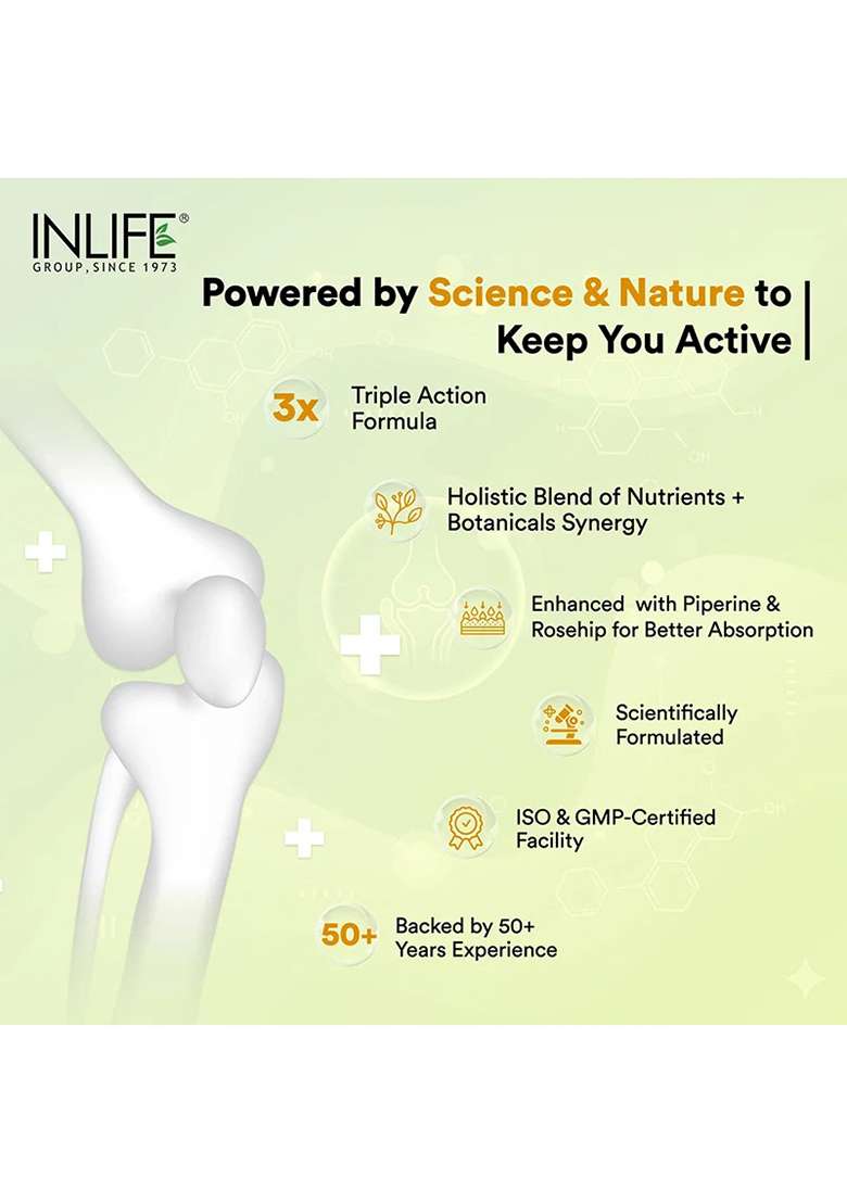 Inlife Glucosamine Msm Chondroitin & Collagen Tablets With Hyaluronic Acid, Calcium & Vitamin D3 | Tablets - Indya