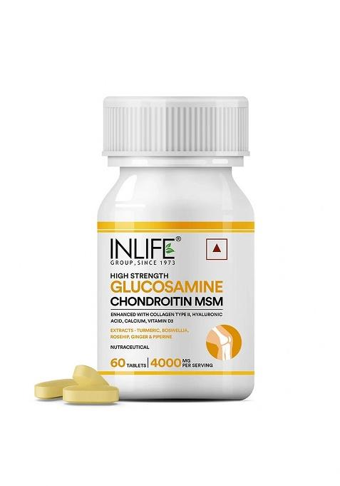 Inlife Glucosamine Msm Chondroitin & Collagen Tablets With Hyaluronic Acid, Calcium & Vitamin D3 | Tablets
