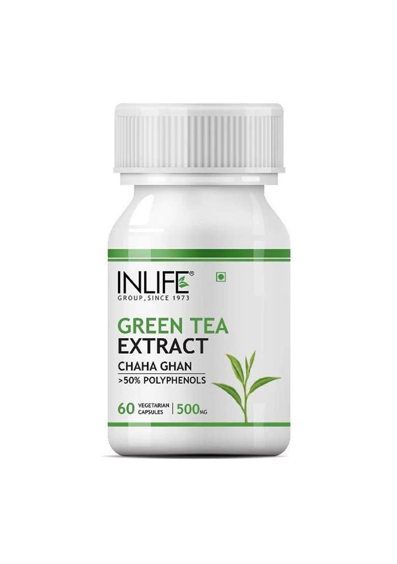 Inlife Green Tea Extract Supplement | 500 Mg | Veg. Capsules - Indya