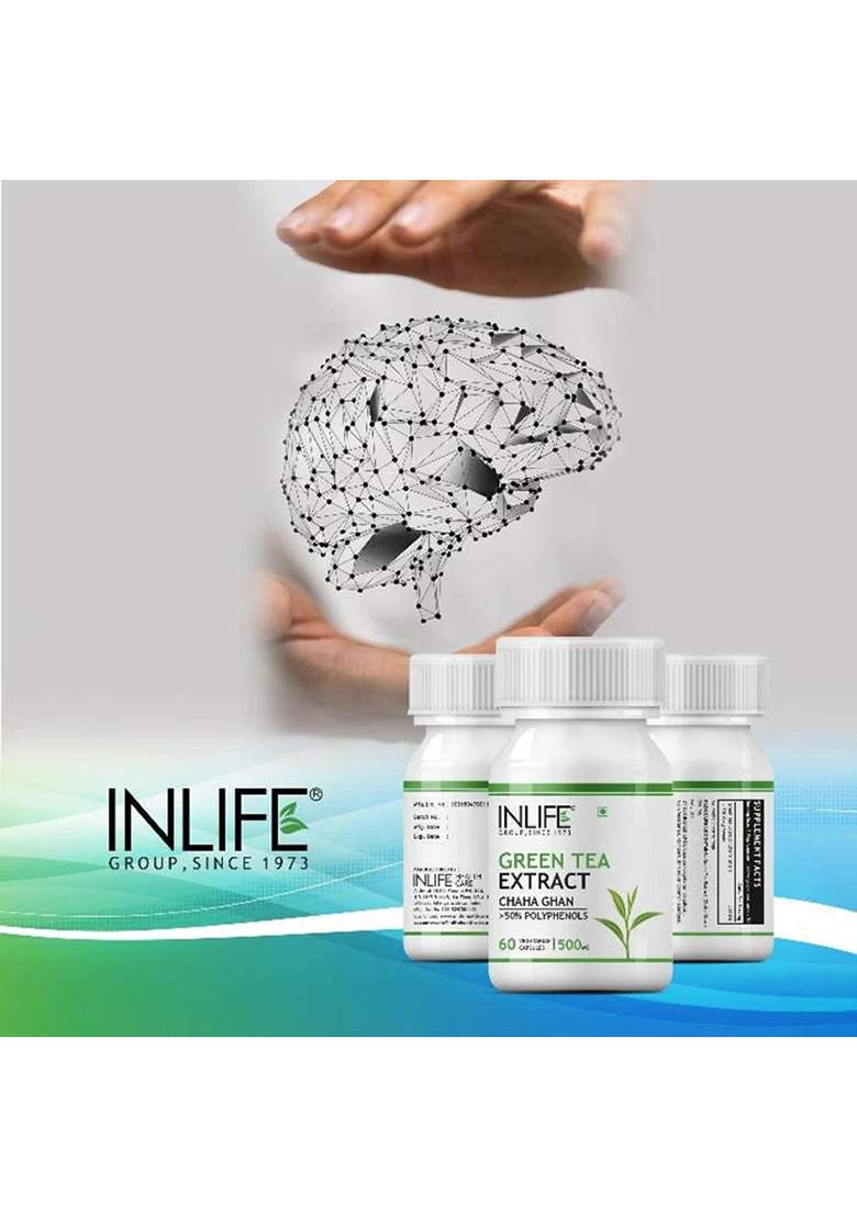 Inlife Green Tea Extract Supplement | 500 Mg | Veg. Capsules - Indya