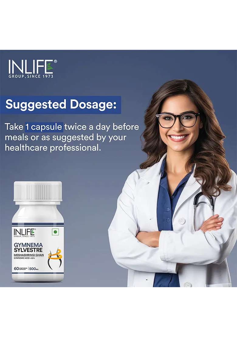 Inlife Gymnema Sylvestre Extract Supplement | 500Mg | Veg. Capsules - Indya