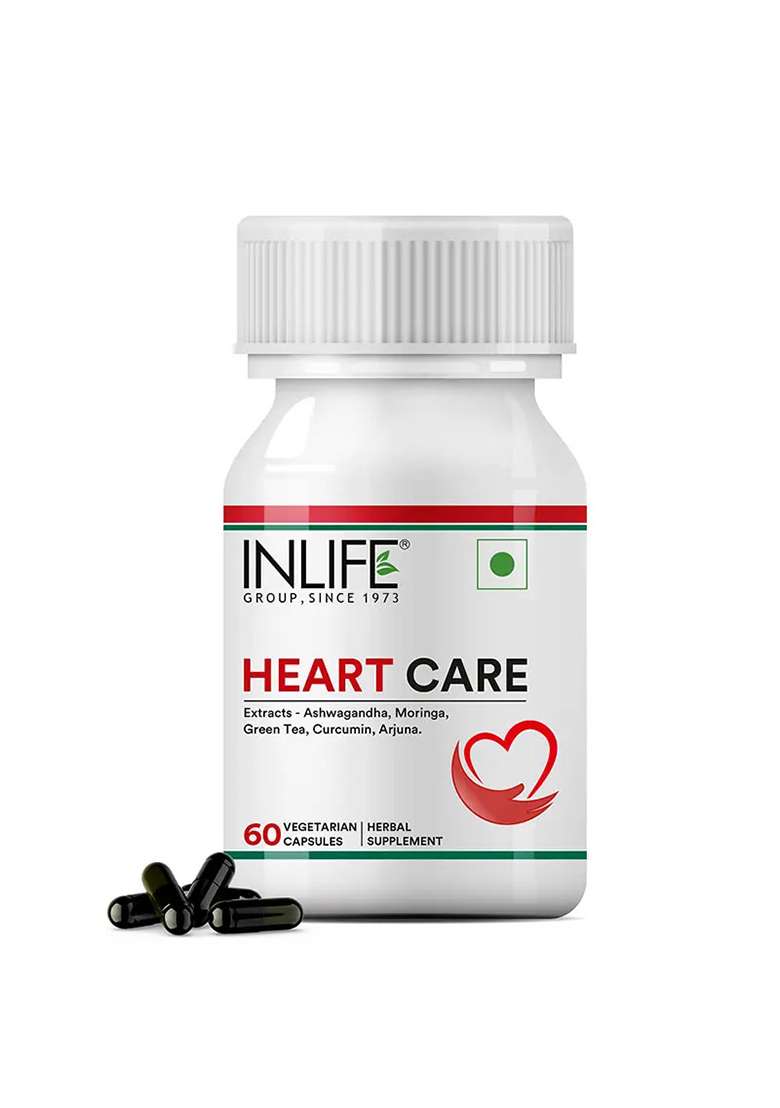 Inlife Heart Care Supplement | 500Mg | Veg. Capsules - Indya