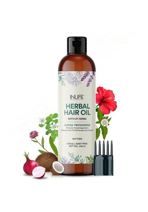 Inlife Herbal Hair Oil With Auxina Trichogena And 27 Herbs | 200Ml