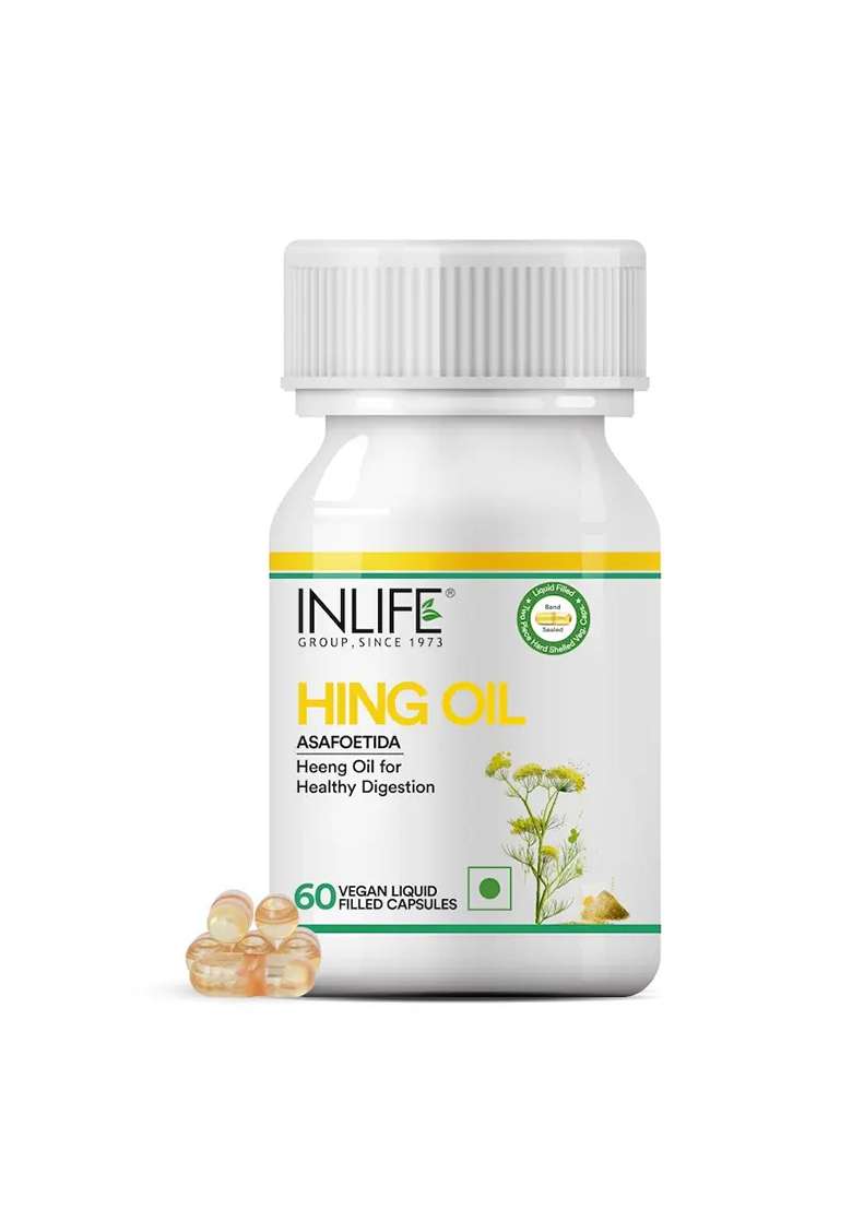 Inlife Hing Oil Capsules (Asafoetida) Supplement, 15Mg | Veg. Capsules - Indya