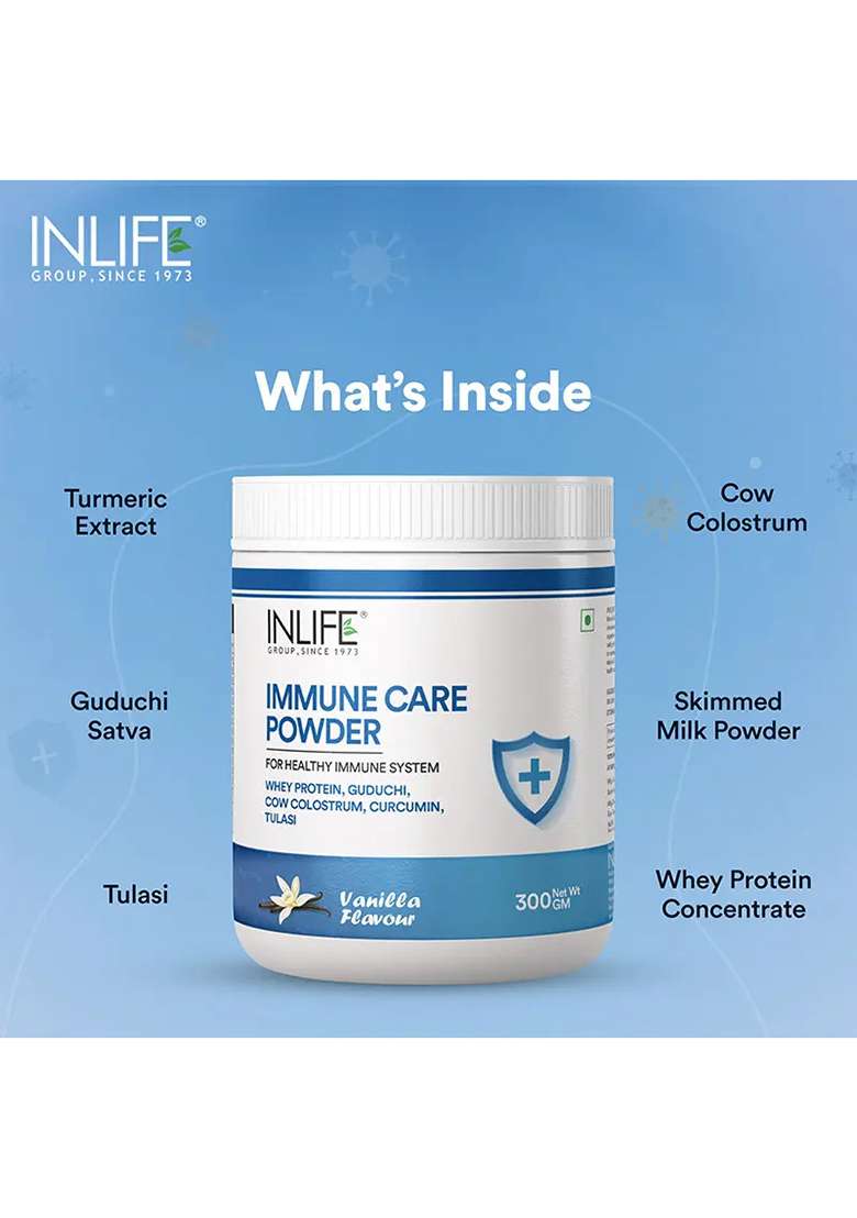 Inlife Immune Care Powder With Whey Protein | 300G (Vanilla) - Indya