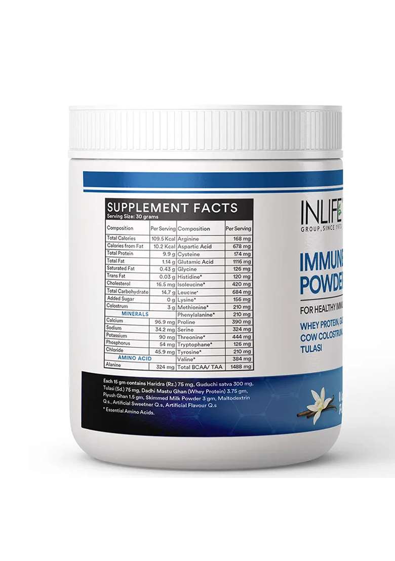 Inlife Immune Care Powder With Whey Protein | 300G (Vanilla) - Indya
