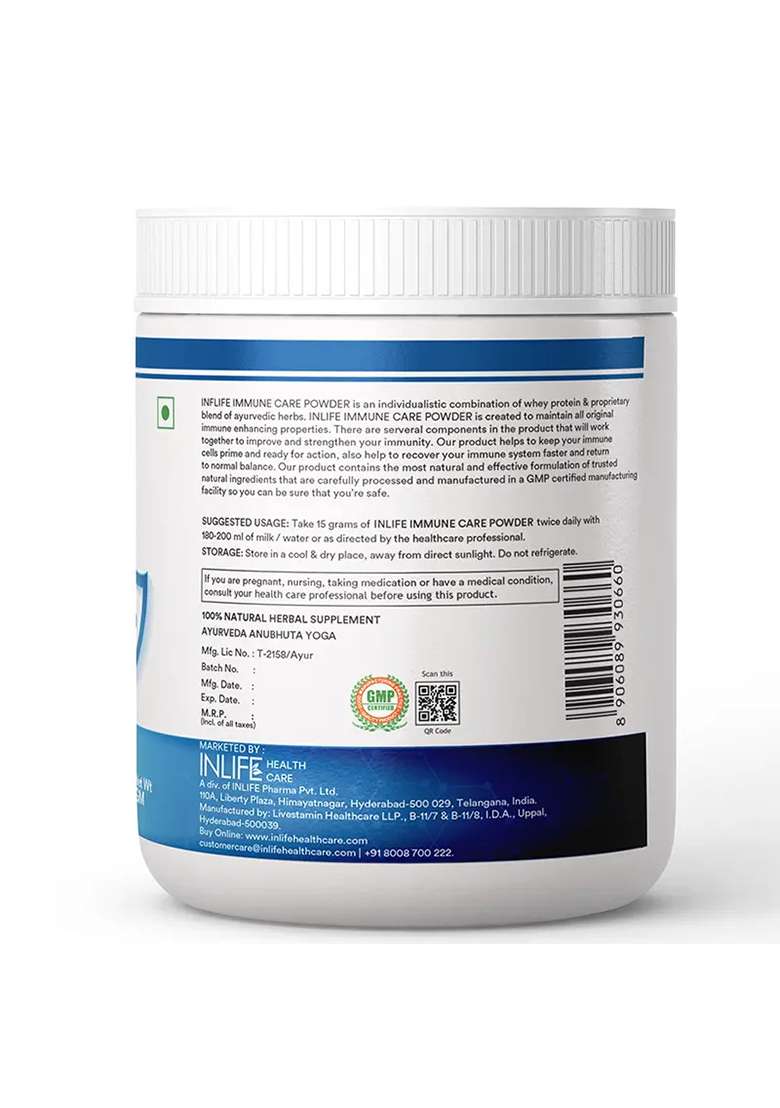 Inlife Immune Care Powder With Whey Protein | 300G (Vanilla) - Indya
