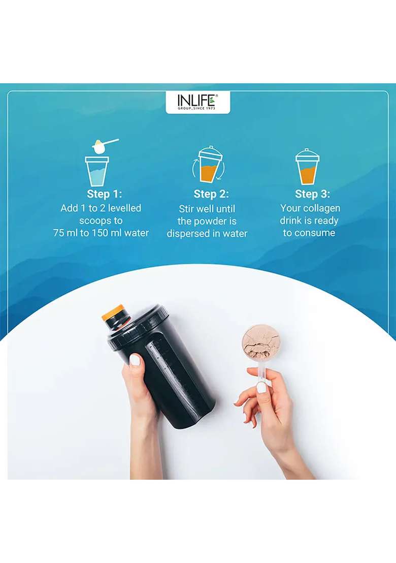 Inlife Japanese Marine Fish Collagen Supplements For Women & Men | Clinically Proven Ingredient | 200G Powder - Indya