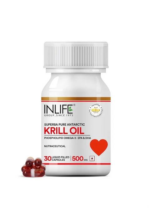 Inlife Krill Oil Omega 3 Fatty Acid Supplement | 500Mg | Capsules