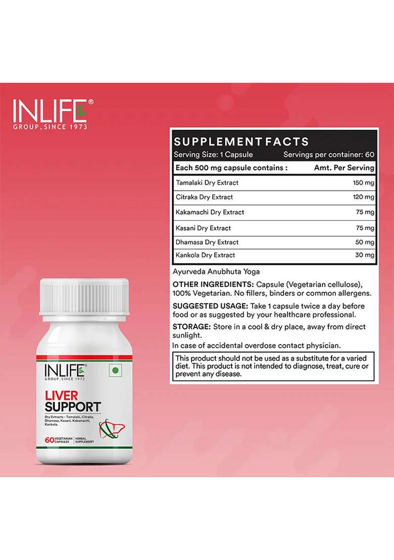 Inlife Liver Support Supplement | Veg. Capsules - Indya