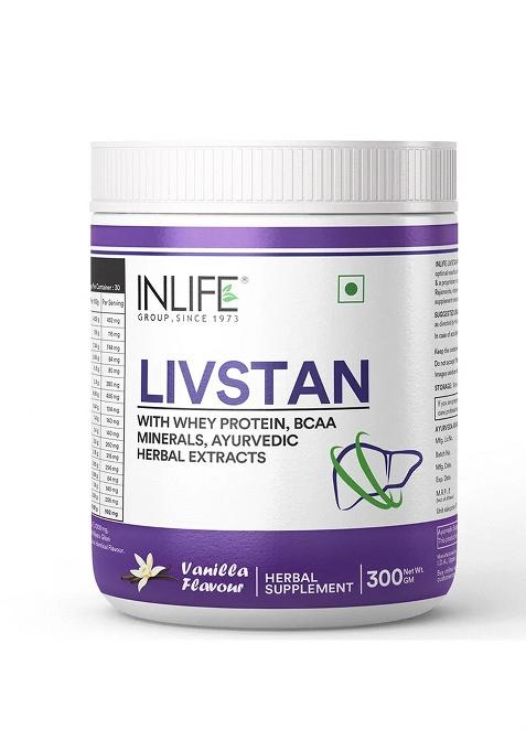 Inlife Livstan Liver Support Powder, Whey Protein With Ayurvedic Herbs, 300G (Vanilla)