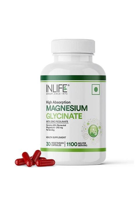 Inlife Magnesium Glycinate With Zinc Supplement | Veg. Capsules