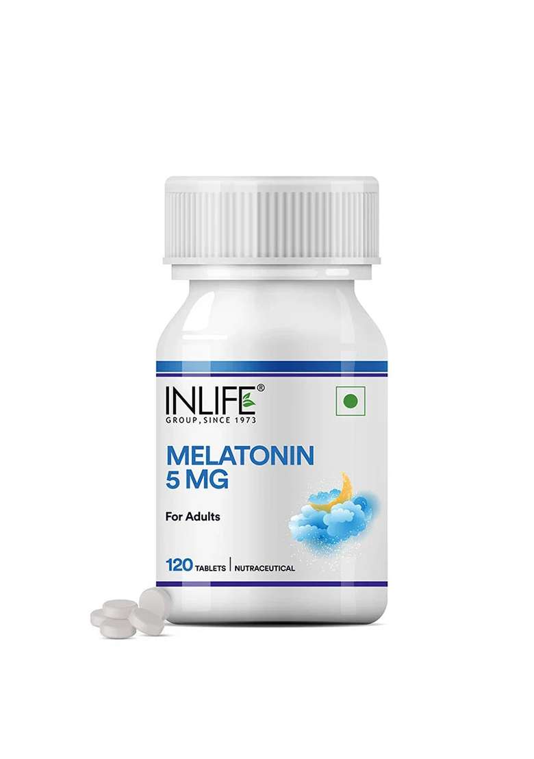 Inlife Melatonin 5Mg Tablets Supplement For Adults | Sleep And Relaxation | Vegetarian Tablets - Indya