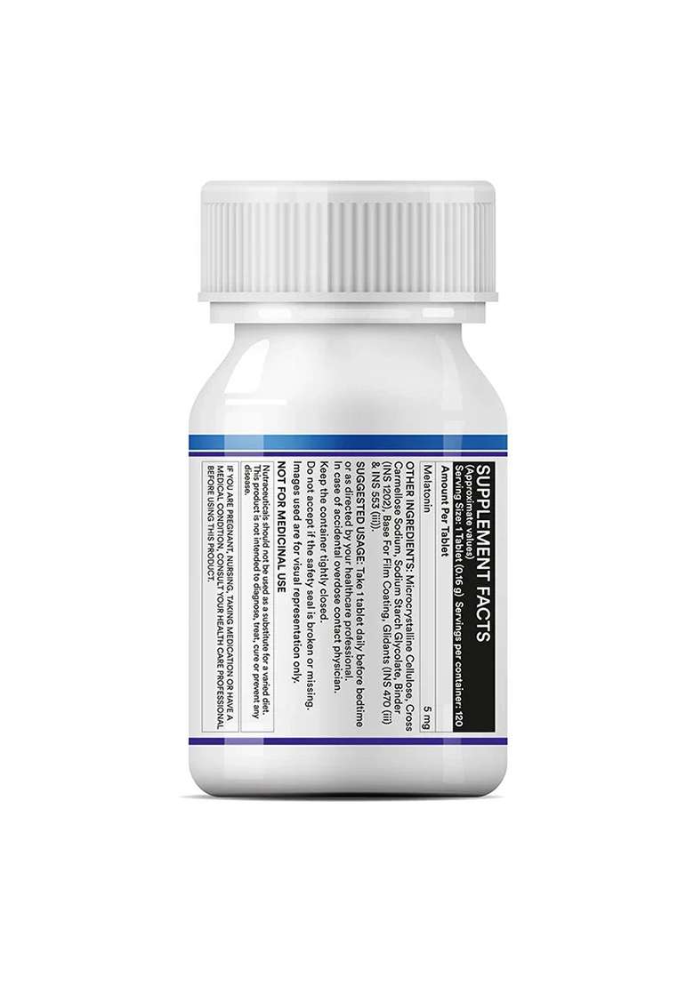 Inlife Melatonin 5Mg Tablets Supplement For Adults | Sleep And Relaxation | Vegetarian Tablets - Indya