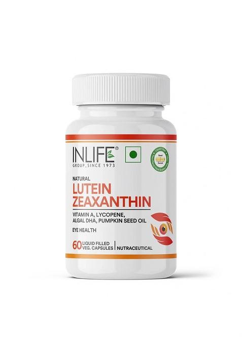 Inlife Natural Lutein & Zeaxanthin Liquid Filled Veg. Capsules | Eye Health & Antioxidant Support