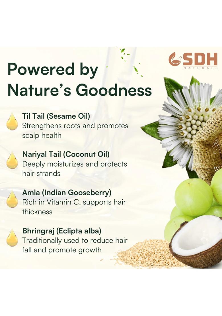 Sdhstore Meghna Hair Oil – Ayurvedic Blend With Bhringraj, Amla, Til Tail & Nariyal Tail | Nourishes Scalp & Strengthens Hair | 100% Herbal Hair Care