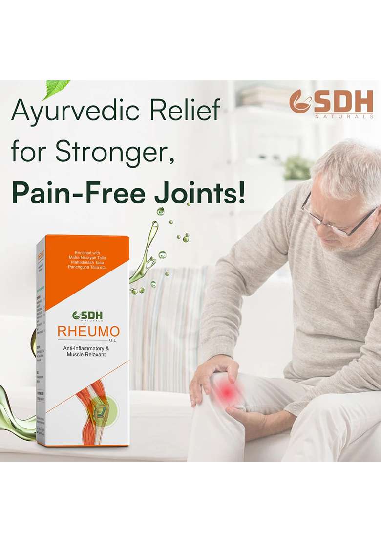 Sdhstore Rheumo Oil – Ayurvedic Joint & Muscle Pain Relief | Fast-Absorbing Herbal Formula For Stiffness, Swelling & Discomfort | Enriched With Narayan Tail, Gandhpuro Tail, Mahamash Tail, Panchgun Tail - Indya