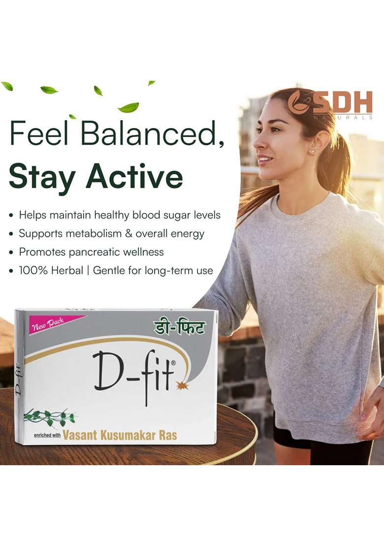 Sdhstore Sdh Naturals D-Fit Capsule: Enhancing Overall Health In Madhumeha, Preventing Damage And Providing Holistic Care For Blood Sugar Management. - Indya