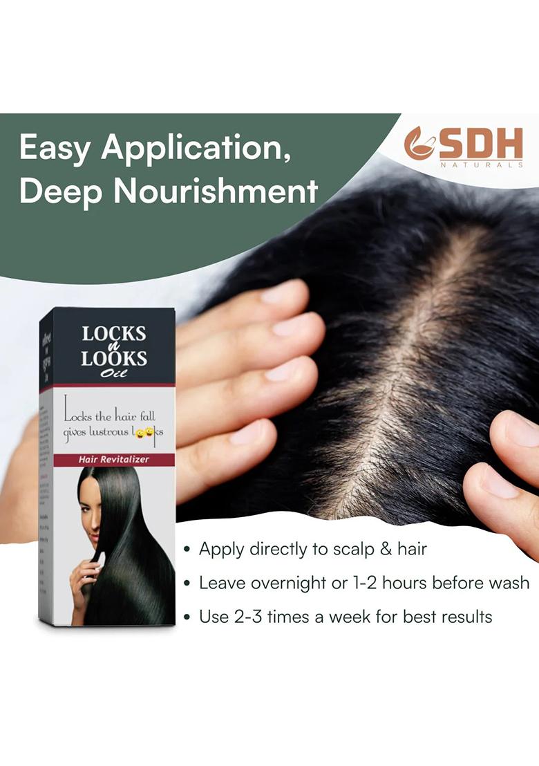 Sdhstore Locks N Looks Hair Oil – Enriched With Bhringraj, Neem Patra, Brahmi & Shikakai | Ayurvedic Scalp & Hair Nourishment | For Stronger, Healthier Hair