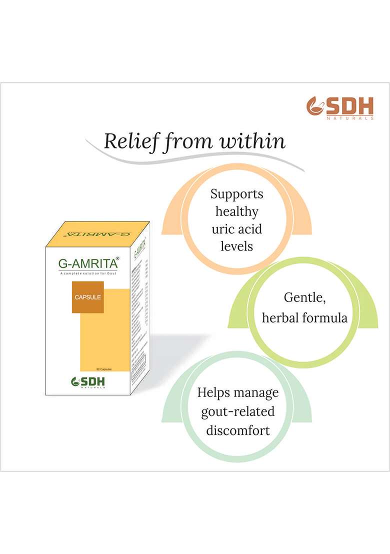 Sdhstore G Amrita Capsule Helps In Gout,Joint Pain Relief By Healthy Uric Acid Level,Helps Reduce Swelling&Pain,Natural Supplement For Joint Care , - Indya