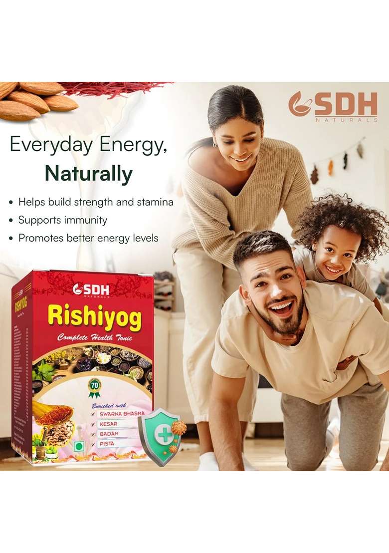 Sdhstore Rishiyog | Ayurvedic Wellness Supplement With Ashwagandha, Shatavari, Gokhru & Tulsi - Indya
